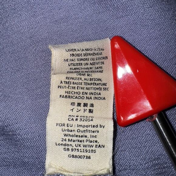 Free People Purple Tunic Blouse XS Long Sleeve Button Down Casual Office Crochet - Picture 7 of 7